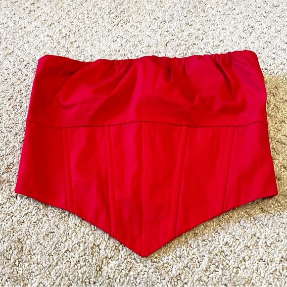 Princess Polly Bad Gal Bustier Red Sz 0 Boning Corset Crop Top Slim Fit READ - Picture 2 of 9